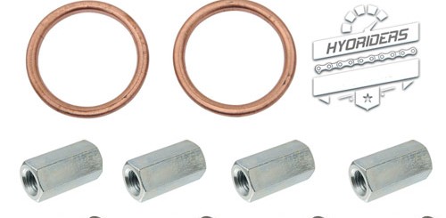 Header Pipe Copper Exhaust Gasket & Full Stainless Stud Nut Kit :: Hyosung