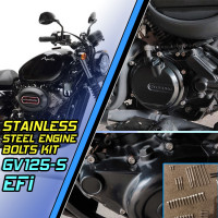 Stainless Steel Engine Covers Bolt Kit (Motor Case Screws) :: GV125-S EFi Bobber Hyosung