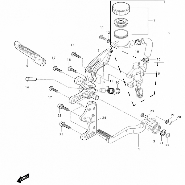 Front Brake Master Cylinder Compatible With Hyosung GT250, GT650, GV250 & GV650